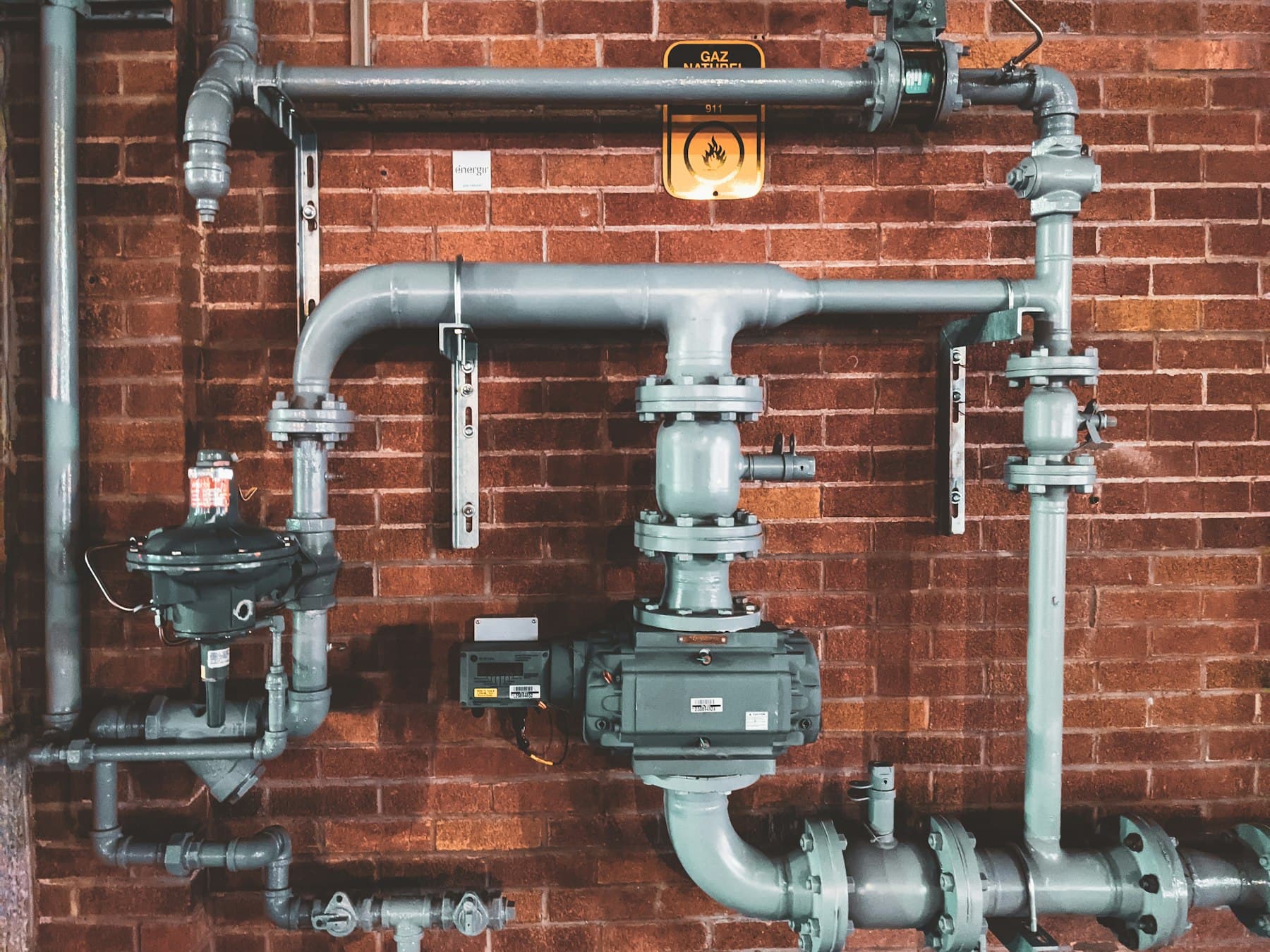 Plumbing equipment set up in a residential basement
